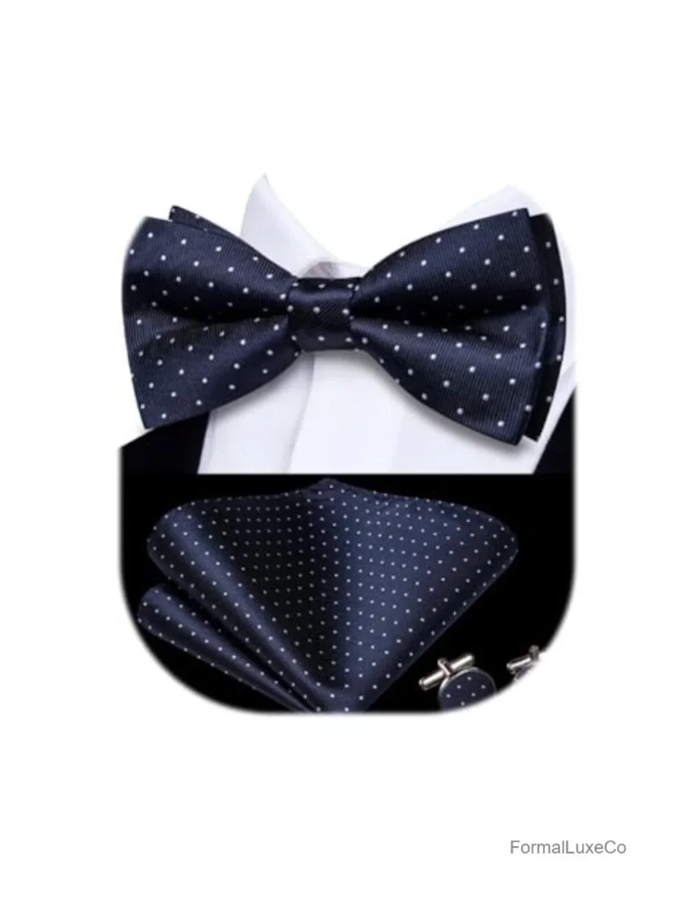 Pre-Tied Paisley Striped Bowtie Set with Pocket Square for Men Wedding Business